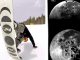 base of GNU snowboard and also moon image